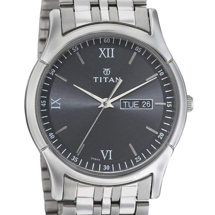 Titan Karishma Black Dial Analog with Day and Date Stainless Steel Strap watch for Men-NS1636SM01 