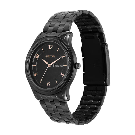 Titan Karishma Black Dial Stainless Steel Analog Watch for Men-NS1824NM01 