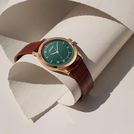 Titan Karishma Green Dial Analog Leather Strap Watch for Men-NS1823WL02/NT1823WL02 