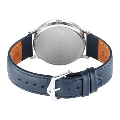 Titan Karishma Quartz Analog Blue Dial Leather Strap Watch for Men-1825SL14/NT1825SL14 