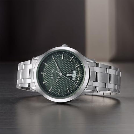 Titan Karishma Quartz Analog Green Dial Stainless Steel Strap Watch for Men-1825SM11/NT1825SM11 