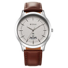 Titan Karishma Quartz Analog Silver Dial Leather Strap Watch for Men-1825SL15 