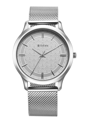 Titan Karishma Quartz Analog Silver Dial Stainless Steel Strap Watch for Men-1825SM09/NT1825SM09 