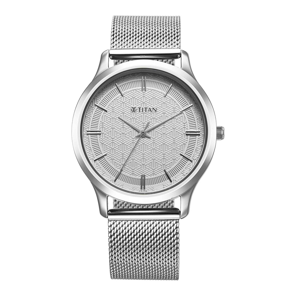 Titan Karishma Quartz Analog Silver Dial Stainless Steel Strap Watch for Men-1825SM09/NT1825SM09