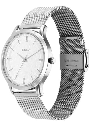 Titan Karishma Quartz Analog Silver Dial Stainless Steel Strap Watch for Men-1825SM09/NT1825SM09 
