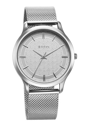 Titan Karishma Quartz Analog Silver Dial Stainless Steel Strap Watch for Men-1825SM09/NT1825SM09 