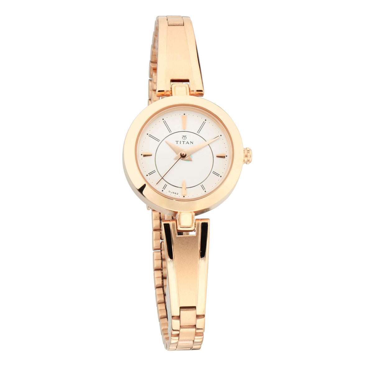 Titan Karishma Quartz Analog White Dial Rose Gold Metal Strap Watch For Women - NT2598WM01 