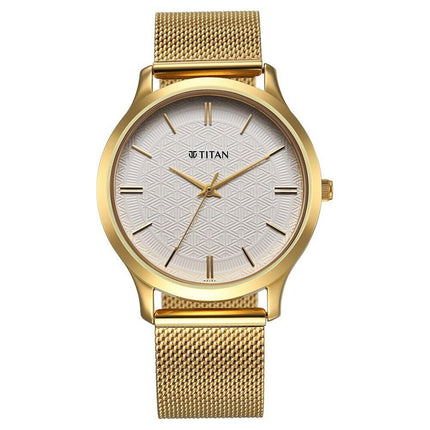 Titan Karishma Quartz Analog White Dial Stainless Steel Strap Watch for Men-1825YM11 