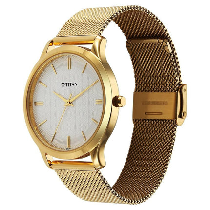 Titan Karishma Quartz Analog White Dial Stainless Steel Strap Watch for Men-1825YM11 