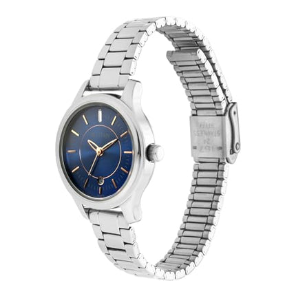 Titan Karishma Quartz Analog with Date Midnight Blue Dial Silver Metal Strap Watch for Women - NT2638SM01 