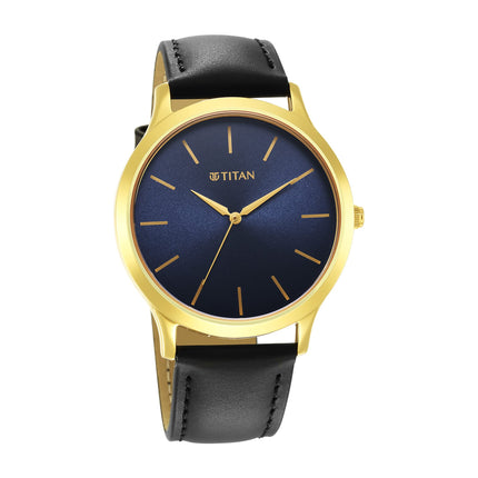 Titan Karishma Radiance Blue Dial Analog Leather Strap Watch for Men-NS1825YL05 