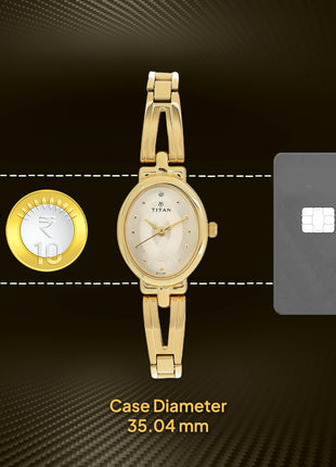 Titan Karishma Revive Analog Champagne Dial Women's Watch-NM2594YM01 / NL2594YM01 