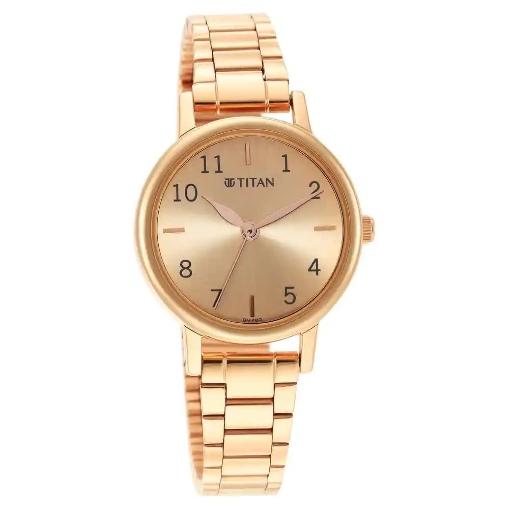 Titan Karishma Rose Gold Dial Analog Stainless Steel Strap Watch for Women-NS2678WM01/NT2678WM01 