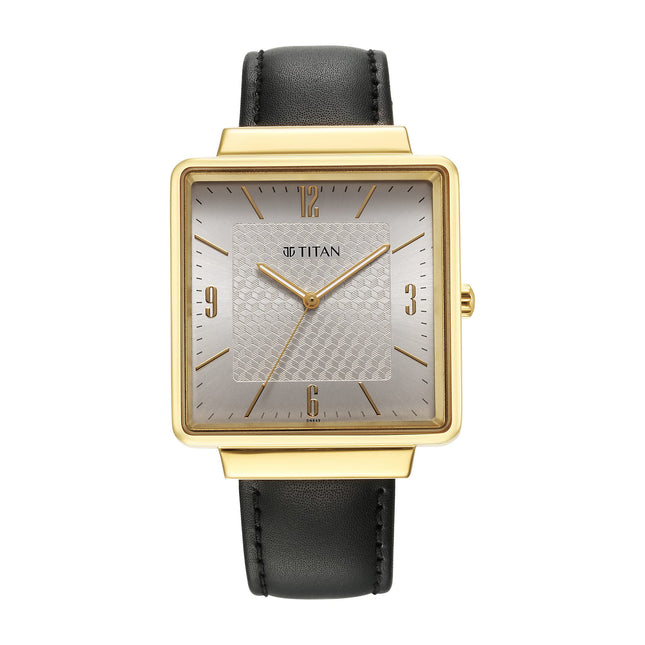 Titan Karishma Silver Dial Leather Analog Watch for Men-NR10005YL01 