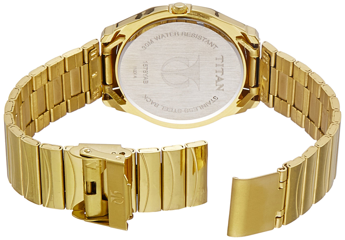 Titan Karishma Stainless Steel Analog Gold Dial Men's Watch-Nl1578Ym05/Np1578Ym05 