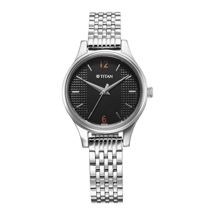 Titan Karishma Workwear Black Dial Stainless Steel Analog Watch for Women/NT2679SM02 
