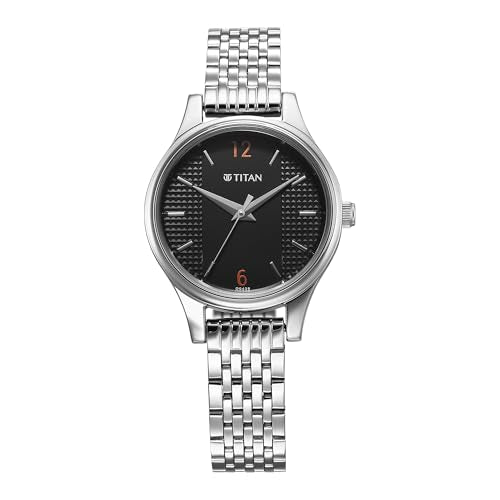 Titan Karishma Workwear Black Dial Stainless Steel Analog Watch for Women/NT2679SM02 