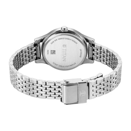 Titan Karishma Workwear Black Dial Stainless Steel Analog Watch for Women/NT2679SM02 