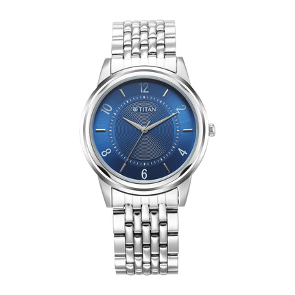 Titan Karishma Zing Quartz Analog Blue Dial Stainless Steel Strap Watch for Men-1638SM02 