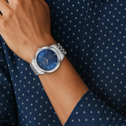 Titan Karishma Zing Quartz Analog Blue Dial Stainless Steel Strap Watch for Men-1638SM02 