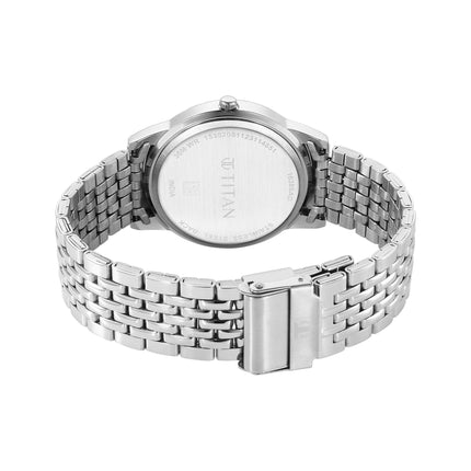 Titan Karishma Zing Quartz Analog Blue Dial Stainless Steel Strap Watch for Men-1638SM02 