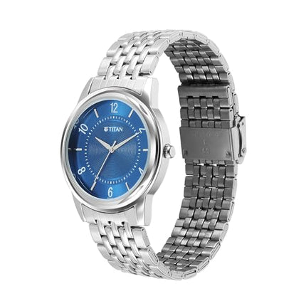 Titan Karishma Zing Quartz Analog Blue Dial Stainless Steel Strap Watch for Men-1638SM02 