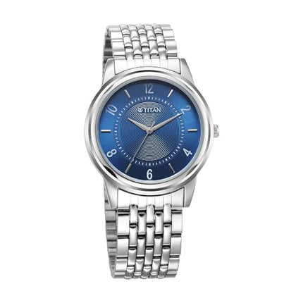 Titan Karishma Zing Quartz Analog Blue Dial Stainless Steel Strap Watch for Men-1638SM02 