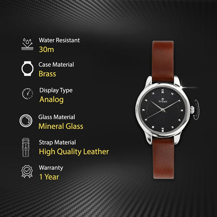 Titan Ladies Neo - Ii Analog Black Dial Women's Watch NM2481SL07/NN2481SL07/NP2481SL07 