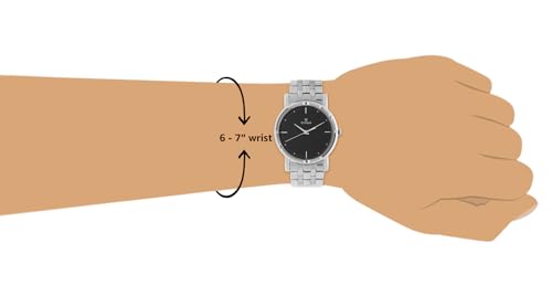 Titan Men's Elegance Stainless Steel Analog Watch: Black Dial with Sleek Link Strap-NN1639SM02 