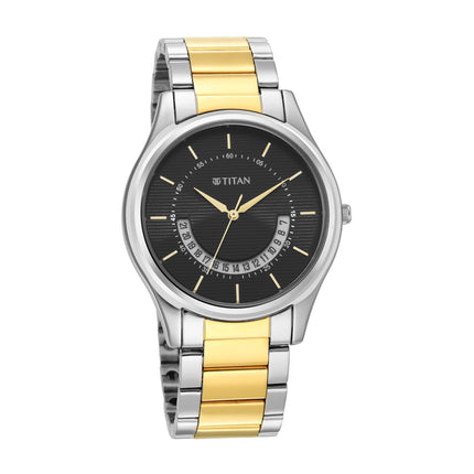 Titan Men's Multifunction Karishma: Two Tone Steel Elegance Multicolor Stainless Steel Watch-NS1713BM02 