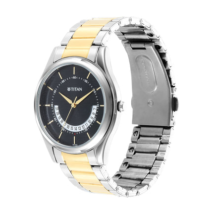 Titan Men's Multifunction Karishma: Two Tone Steel Elegance Multicolor Stainless Steel Watch-NS1713BM02 