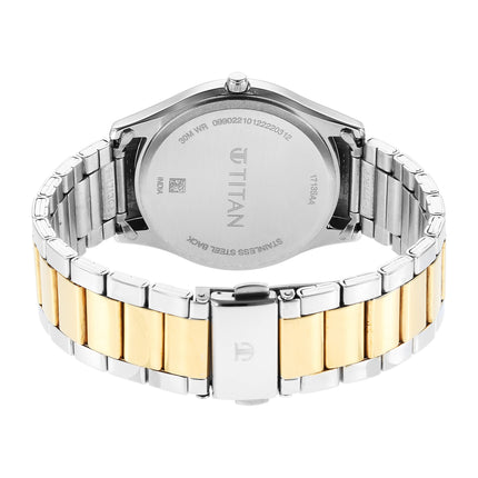 Titan Men's Multifunction Karishma: Two Tone Steel Elegance Multicolor Stainless Steel Watch-NS1713BM02 