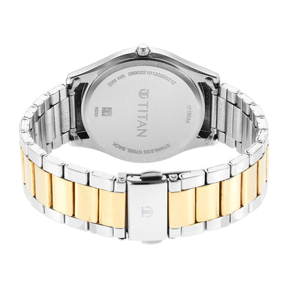 Titan Men's Multifunction Karishma: Two Tone Steel Elegance Multicolor Stainless Steel Watch-NS1713BM02 