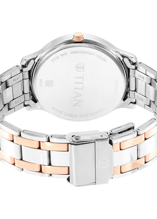 Titan Quartz Analog Black Dial Stainless Steel Strap Watch for Men-NS1825KM02 