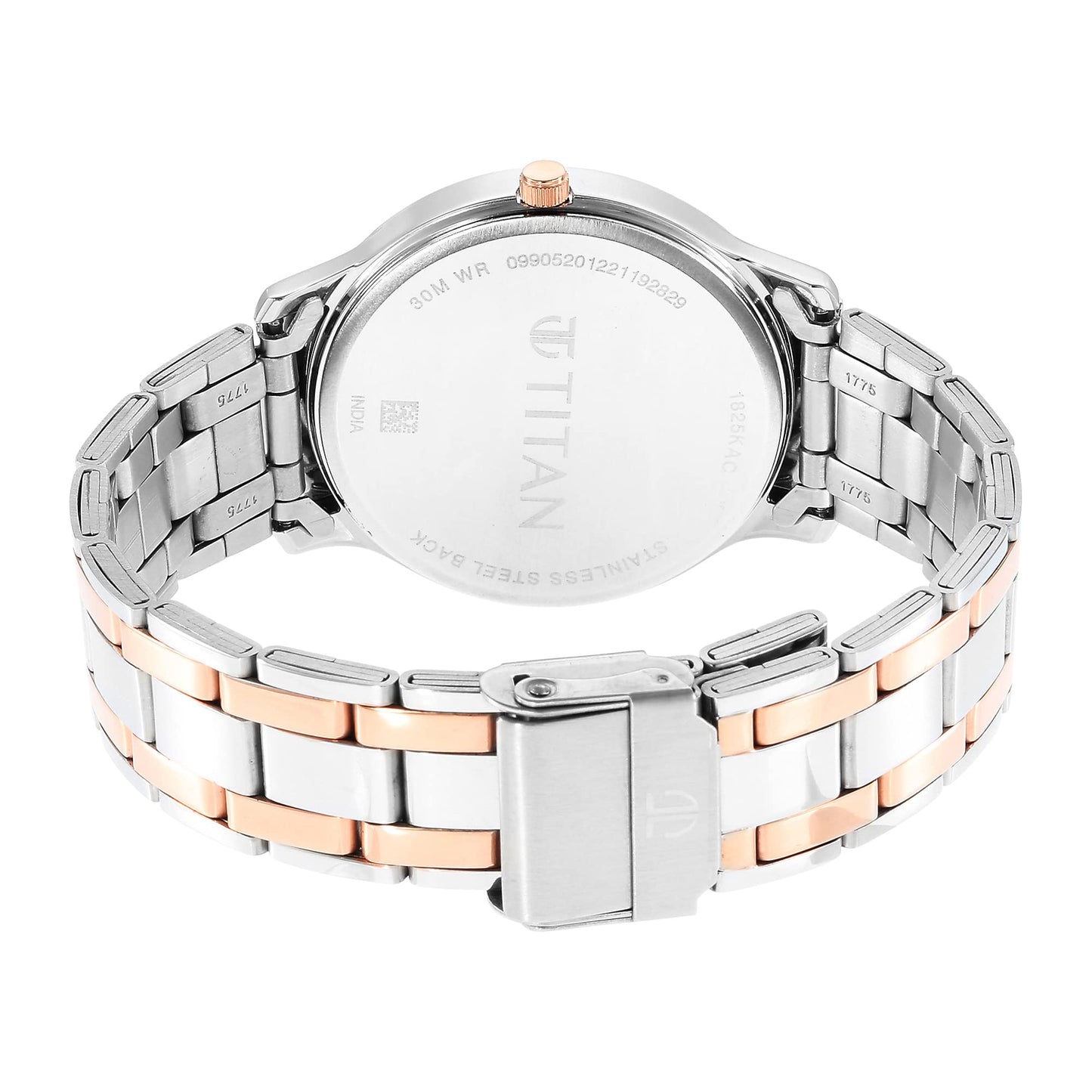 Titan Quartz Analog Black Dial Stainless Steel Strap Watch for Men-NS1825KM02 