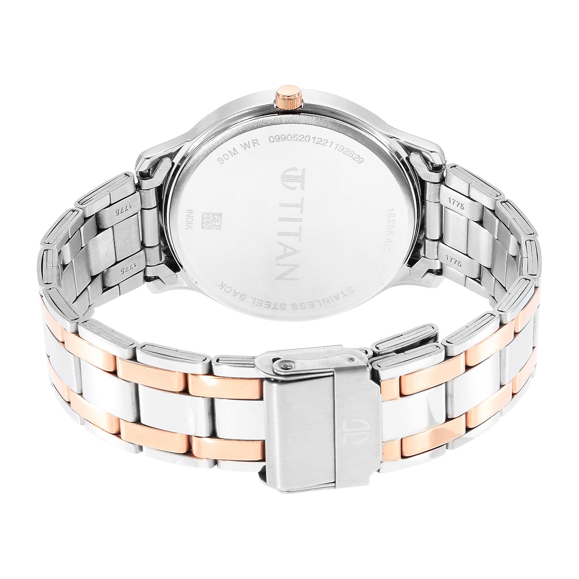 Titan Quartz Analog Black Dial Stainless Steel Strap Watch for Men-NS1825KM02 