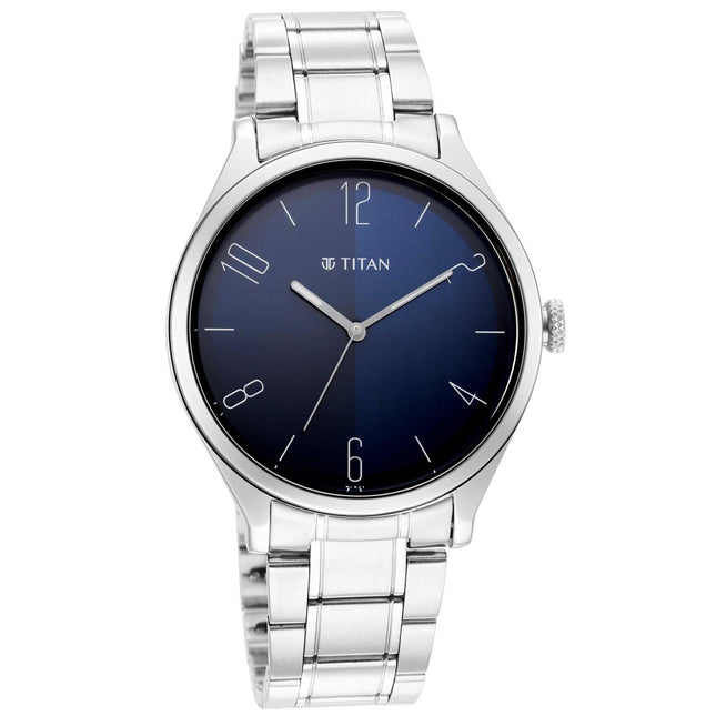 Titan Quartz Analog Blue Dial Stainless Steel Strap Watch for Men-NS1865SM01/NT1865SM01 