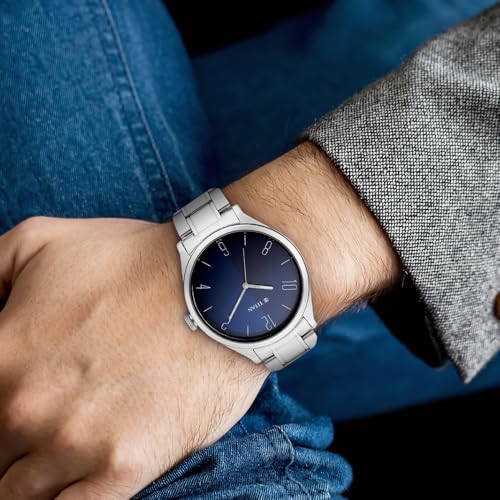 Titan Quartz Analog Blue Dial Stainless Steel Strap Watch for Men-NS1865SM01/NT1865SM01 