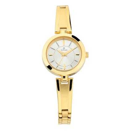 Titan Quartz Analog Silver Dial Metal Strap Watch for Women-NN2598YM02 