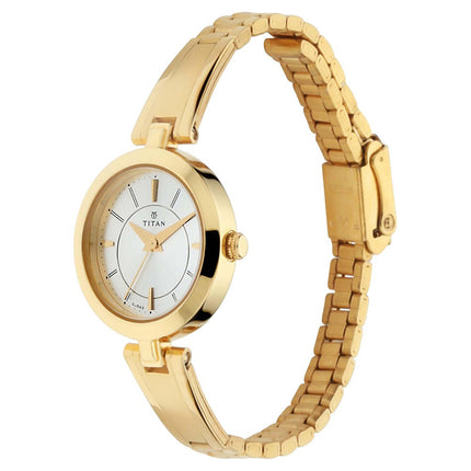 Titan Quartz Analog Silver Dial Metal Strap Watch for Women-NN2598YM02 