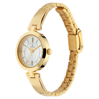 Titan Quartz Analog Silver Dial Metal Strap Watch for Women-NN2598YM02 