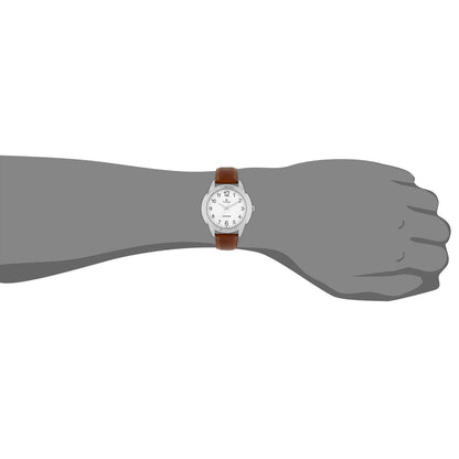 Titan Quartz Analog White Dial Leather Strap Watch for Men-NS1585SL07 