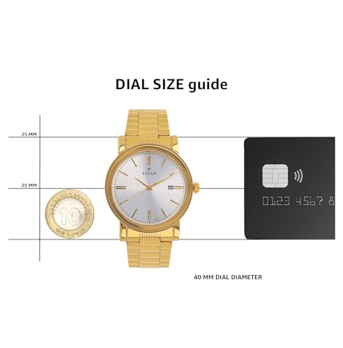 Titan Quartz Analog with Date Silver Dial Stainless Steel Strap Watch for Men-NS1712YM02 