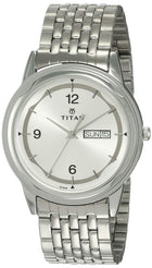 Titan Quartz Analog with Day and Date Silver Dial Stainless Steel Strap Watch for Men-NK1638SM01 
