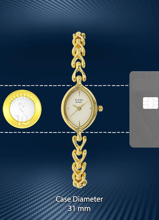 Titan Raga Analog White Dial Women's Watch NM2370YM01/NN2370YM01/NP2370YM01 