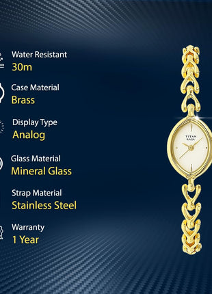 Titan Raga Analog White Dial Women's Watch NM2370YM01/NN2370YM01/NP2370YM01 