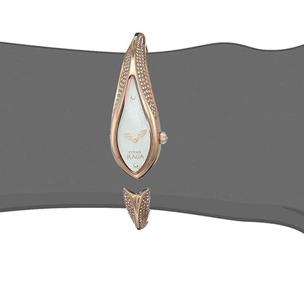 Titan Raga Aqua Mother of Pearl Dial Analog Metal Strap Watch for Women-NS9812WM01 