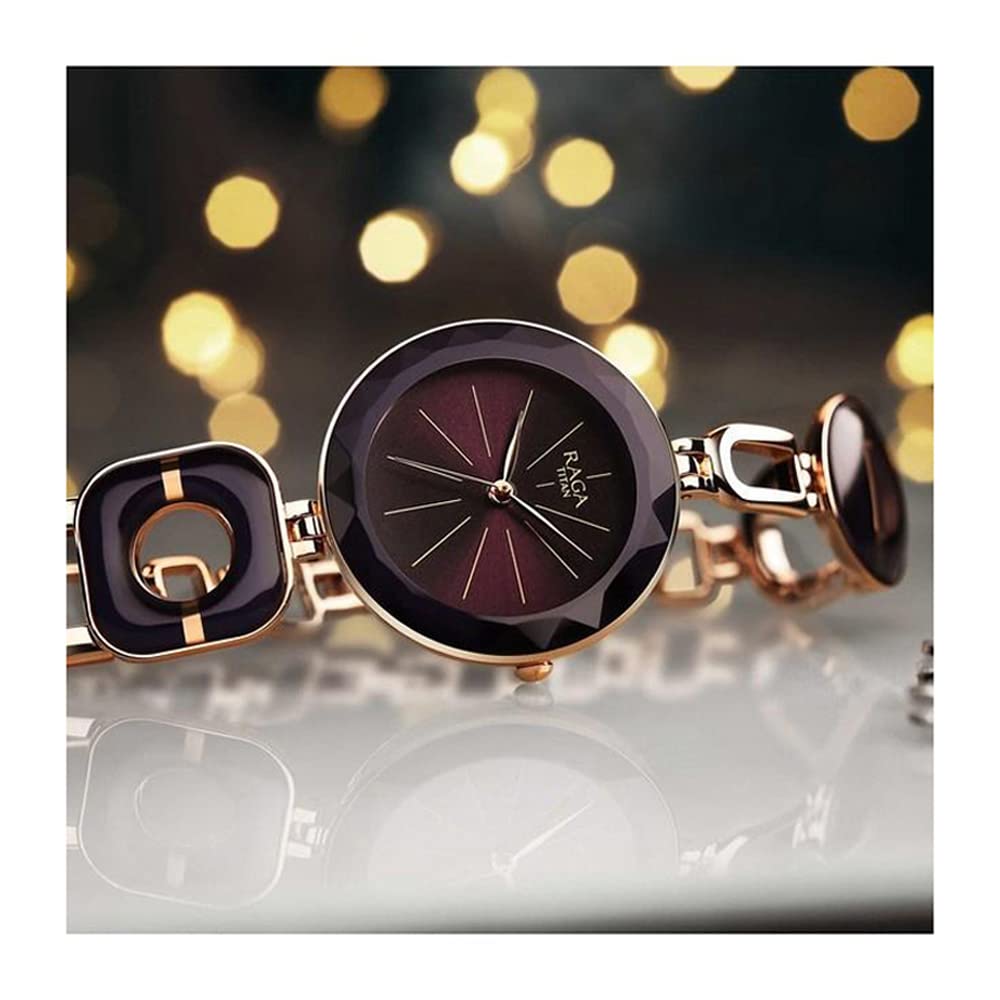 Titan Raga Delight Mother of Pearl Dial Analog Metal Strap Watch for Women-NS95201WM01 