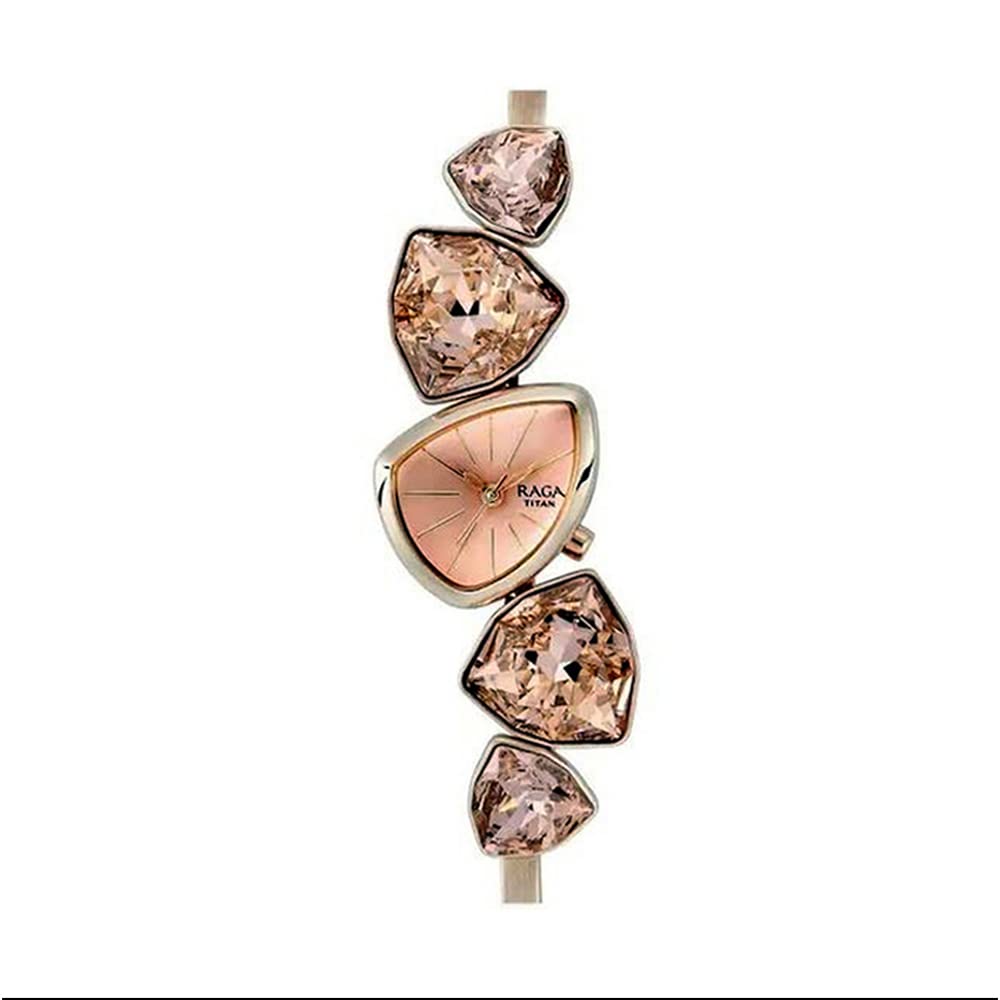 Titan Raga I Am Analog Pink Dial Women's Metal Watch - Nm95095Wm01/Nn95095Wm01/Np95095Wm01F 