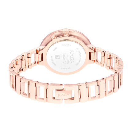 Titan Raga Love All Mother of Pearl Dial Women Silver White Analog Watch with Metal Strap-NS95150WM01 